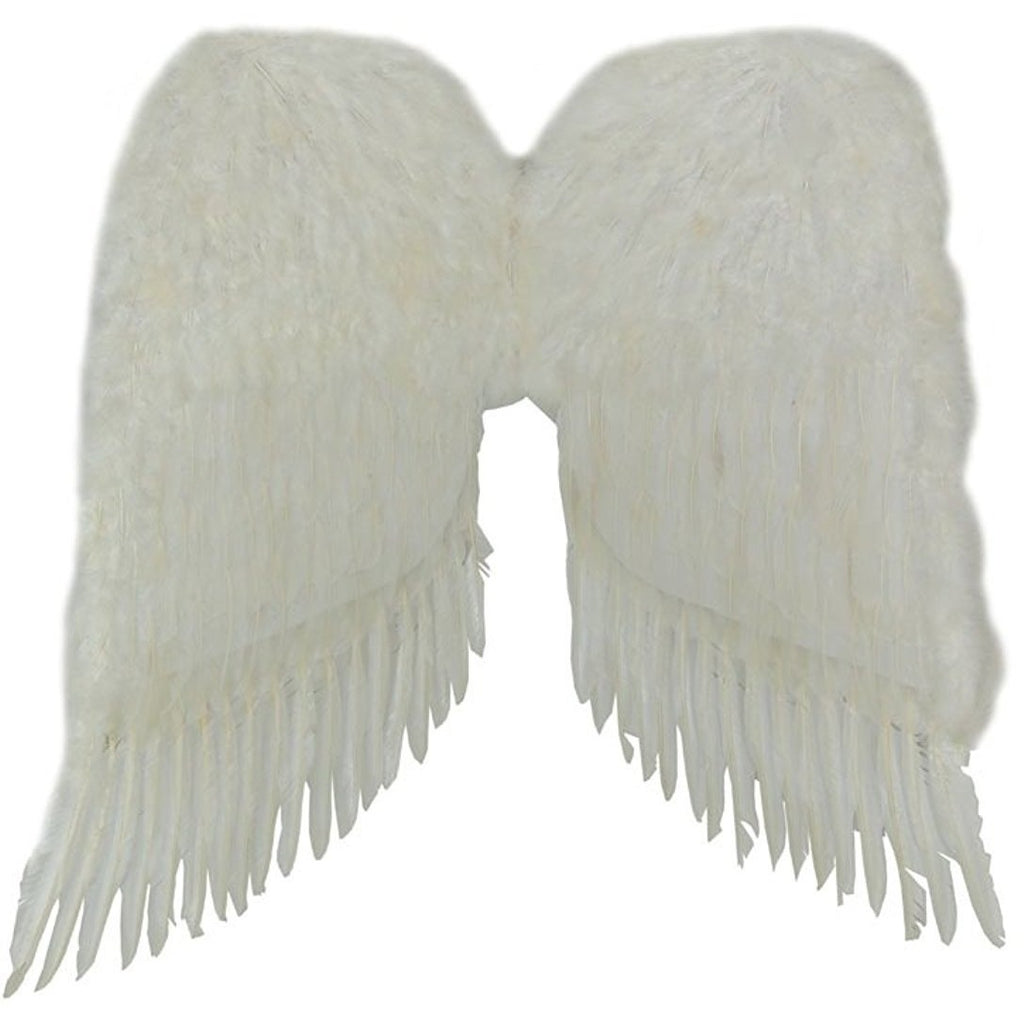 Feather Angel Wings (White) 36in Economy Costume Accessory