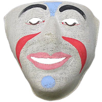 Vintage Handpainted Linen Clown Mask- 