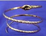 Roman or Egyptian Large Patterned Snake Asp Metal Armband Men's