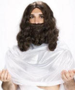 Biblical Wig, Beard & Mustache Set  Discount Version Savior