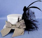 Mini Burlesque Hat Hand Crafted Top Hat with Black Feathers