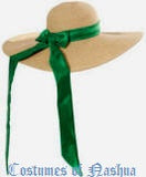 Scarlett O'Hara Hat / Victorian Large Brim Tan/Natural Straw Sheer Mesh Hat