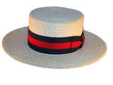 Boater Hat / Italian Straw / Skimmer Hat