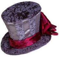Mini Burlesque Hat Hand Crafted  Small Grey Top Hat