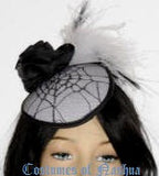 Royal Fascinator Clip on Head Piece  with Spider Web