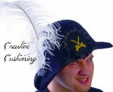 Pirate Hat SIM Wool  w/ 12" Chandelle Feather Plume