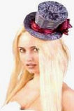 Mini Burlesque Hat Hand Crafted  Small Grey Top Hat