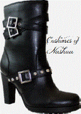 Steampunk Leather Boot / Biker Boot / Women's 3 Buckle