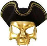 Pirate Hat w/attached  Pirate Skull Venetian Mask