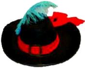 Musketeer Hat  w/Ostrich Plume