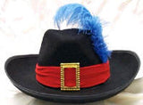 Felt Musketeer Hat  w/Ostrich Plume