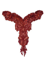 Red Sequined Beaded Bodice Applique