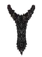 Black Sequined Beaded Neckline Applique