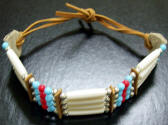Native American Indian  Leather Beaded Necklace