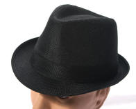 Black Fedora Hat - Poly