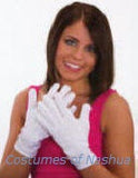 White Nylon 9" Glove  w/Snap Closure