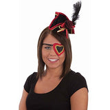 Mini Pirate Headband Set w/Eyepatch & Garter / Black Velvet/Satin Pirate Hat