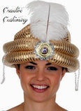 Gold Turban with Medallion and Feather