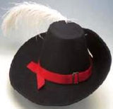 Musketeer, Cavalier, Swashbuckler Hat w/Ostrich Plume