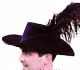 Musketeer Hat / Cavalier / Swashbuckler Hat with Ostrich Plume - Wool Felt