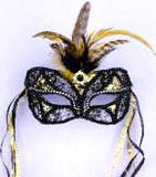 Black/Gold Lace Mask