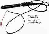 Deluxe Black Leather Whip 8.5' w/Swivel Handle