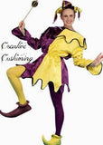 Mardi Gras Costume / Purple/Yellow Satin Jester