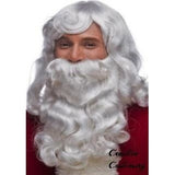 Santa Wig and Beard Set with Attached Wired Moustache