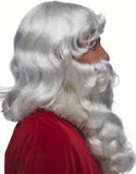 Santa Wig and Beard Set with Attached Wired Moustache