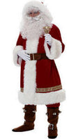 Deluxe Old Time Santa Claus Suit  with Hood Costume
