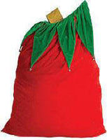 Santa Claus Velvet Gift Bag w/Drawstring Top