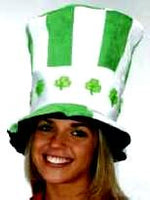 St. Patrick's Day Tall Velvet Hat with   Light-Up Shamrocks