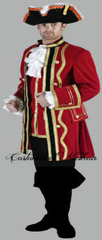 Captain Hook Costume / Red Captain Pirate / Rental Only