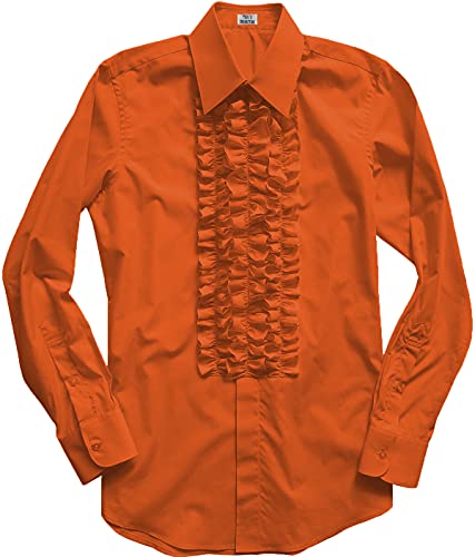 Dumb and Dumber Costume Shirt / Ruffled Tuxedo Shirt / Retro 1970's Shirt / 7 Colors / Deluxe Orange / XL Dumb and Dumber Costume Shirt / Ruffled Tuxedo Shirt / Retro 1970's Shirt / 7 Colors / Deluxe Orange / XL
