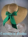 Victorian Large Brim Tan/Natural Straw Sheer Mesh Hat / Scarlett O'Hara Hat