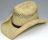 Cowboy Western Hat   Rolled Brim Straw Rafia