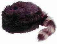 Coonskin Fur Hat with Real Fur Tail